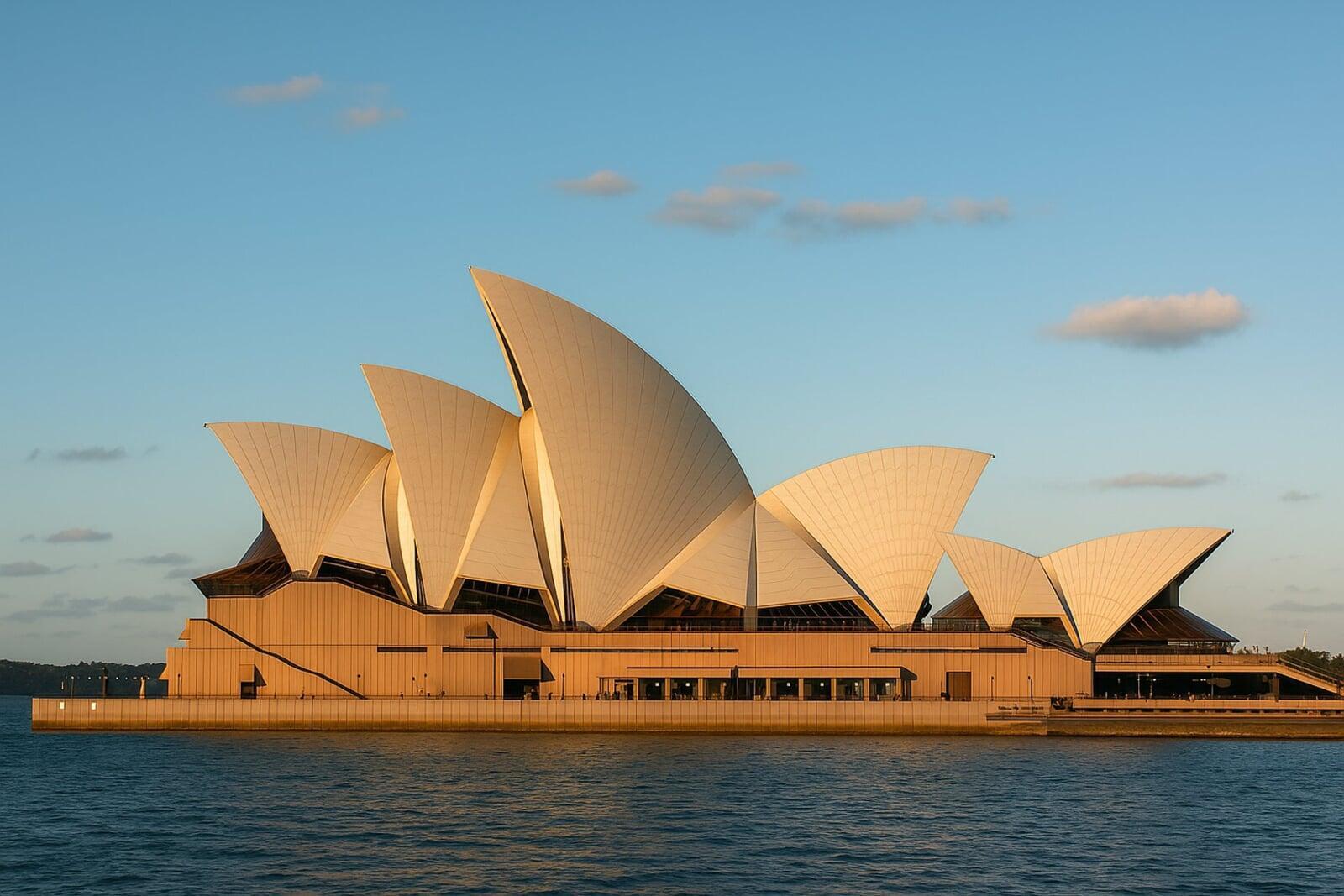 Sydney Opera House at sunset – symbolising Australian opportunity and migration journeys.